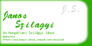janos szilagyi business card